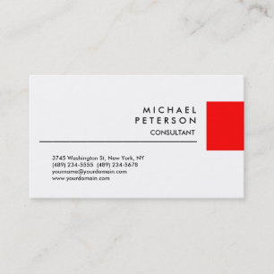 Red Strip White Background Business Card Visitenkarte