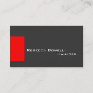 Red Stripe Gray Stylish Manager Business Card Visitenkarte