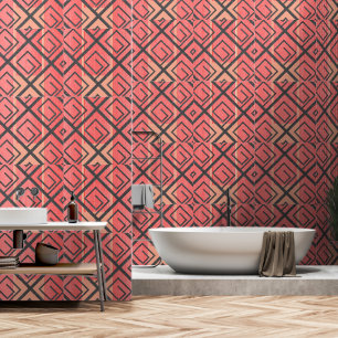 Red Stripe + Pfirsich Tapete