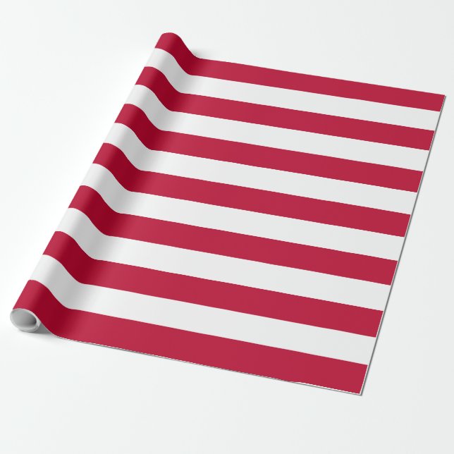 Red Striped American Flag Muster Weihnachten Geschenkpapier (Ungerollt)