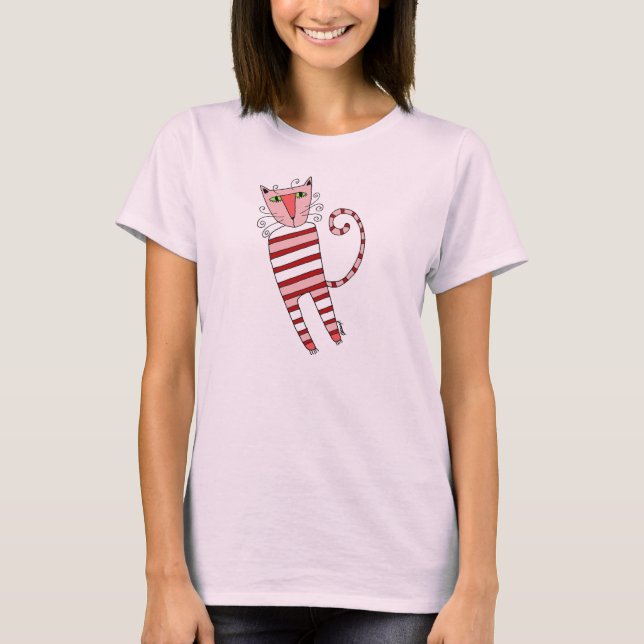 Red Stripes PJ CAT - T - Shirt (Vorderseite)