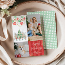 Red Stripes Winter Village Happy Holidays 2 Foto