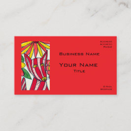 Red Stripped Dog Business Cards Visitenkarte