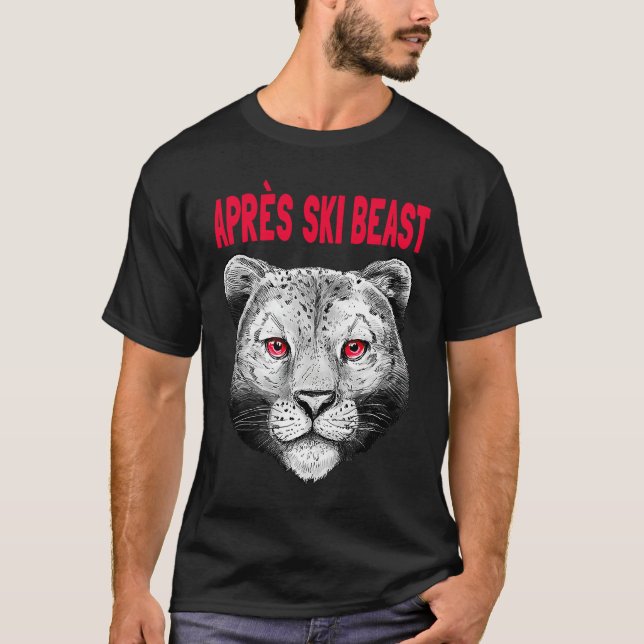 Red Style Apres Ski Snow Leopard T-Shirt (Vorderseite)