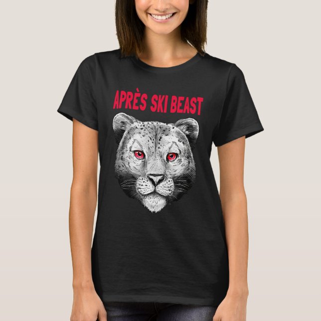 Red Style Apres Ski Snow Leopard T-Shirt (Vorderseite)