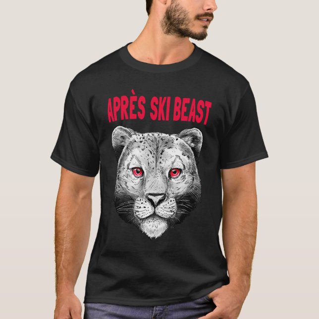 Red Style Apres Ski Snow Leopard T-Shirt (Vorderseite)