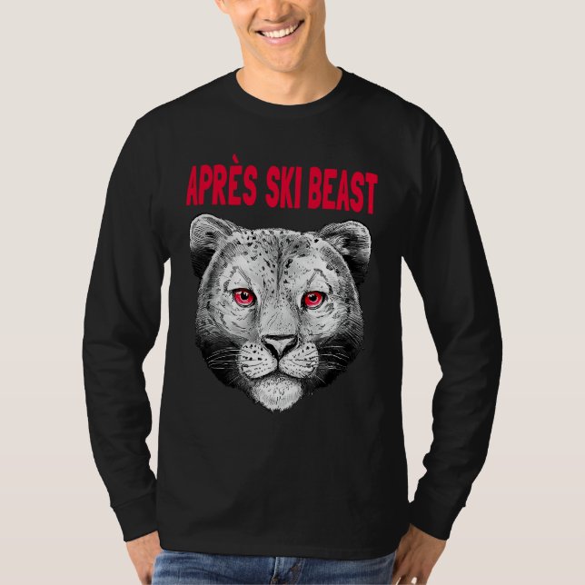 Red Style Apres Ski Snow Leopard T-Shirt (Vorderseite)