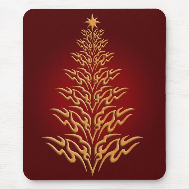 Red Stylish Christmas Tree Mouse Pad Mousepad (Vorne)
