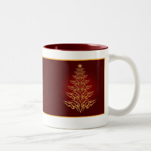 Red Stylish Christmas Tree Tasse