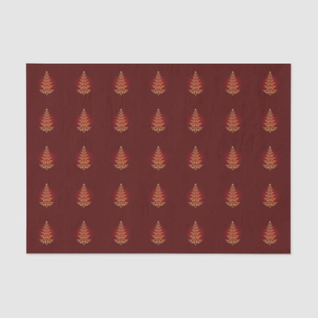 Red Stylish Christmas Tree Tissue Paper Seidenpapier (Vorderseite)