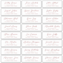 Red Stylish script Braut Gästetikett Aufkleber