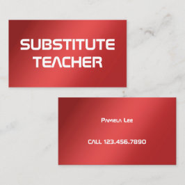 Red Substitute Teacher on Call Visitenkarte
