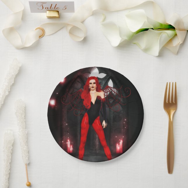 Red Succubus Pappteller (Hochzeit)