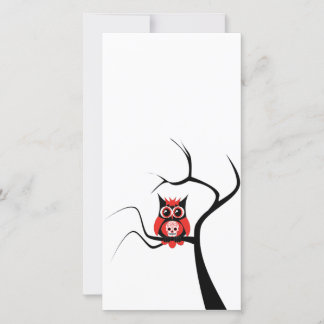 Red Sugar Skull Owl in Tree Foto Card