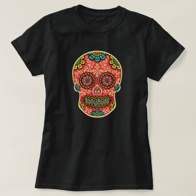 Red Sugar Skull-T - Shirt (Design vorne)