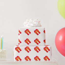 Red Summer Beach Party Flip Flops Packpapier