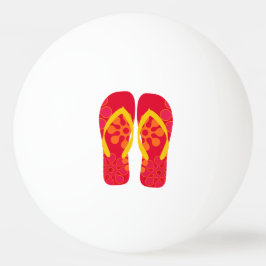 Red Summer Beach Party Flip Flops Tischtennisball