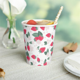 Red Summer Berry Birthday oder Picnic Strawberry Pappbecher