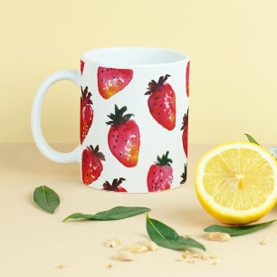 Red Summer Strawberries Niedlich Boho Hand-Illustr Kaffeetasse