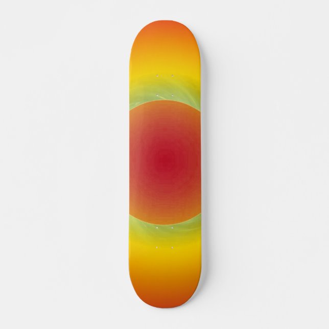 Red Sun Blue Swirl Skateboard (Vorne)
