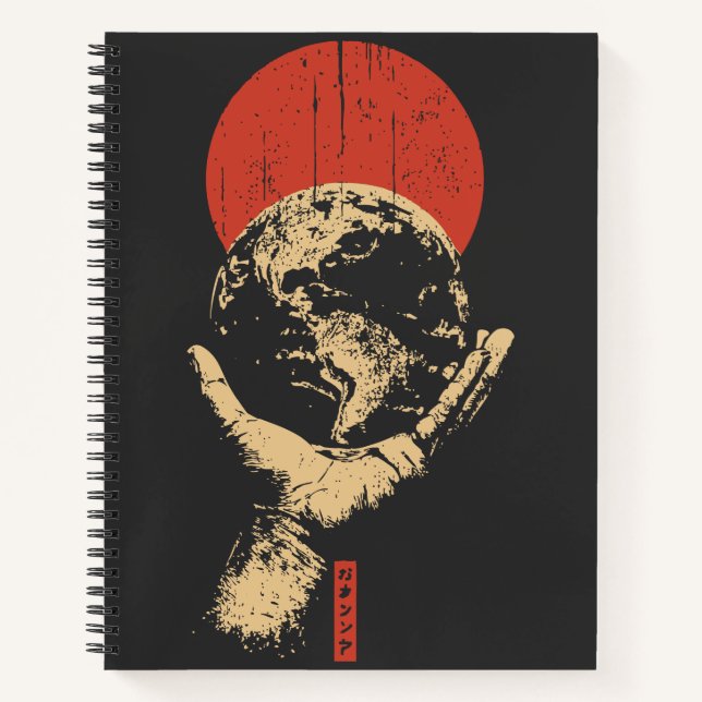 Red Sun Earth Keeper | Weltweite Harmonie Notizbuch (Vorderseite)