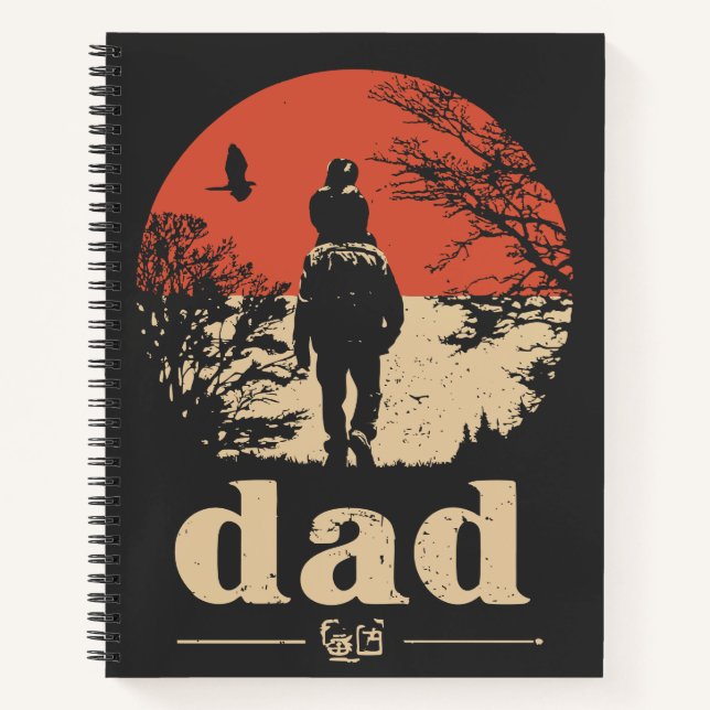 Red Sun Father Son | Silhouette Portrait Notizbuch (Vorderseite)