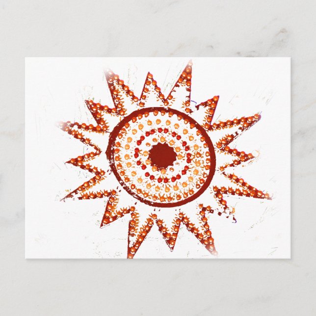 Red Sun in Lights Grunge Cutout Postkarte (Vorderseite)