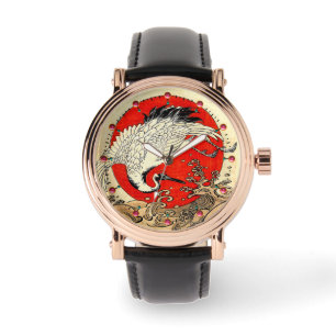 RED SUN, JAPANISCHE FLYING CRANE UND MEERWELLEN ARMBANDUHR