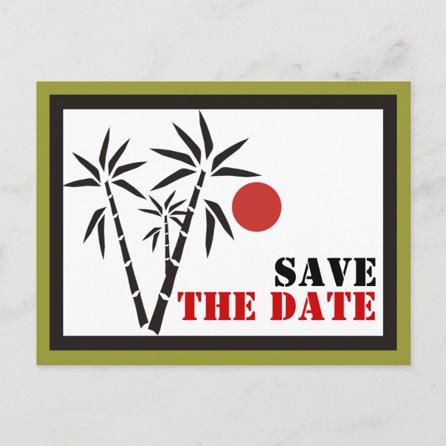 Red Sun Save the Date Postkarten (Vorderseite)