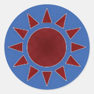 Red Sun Sticker