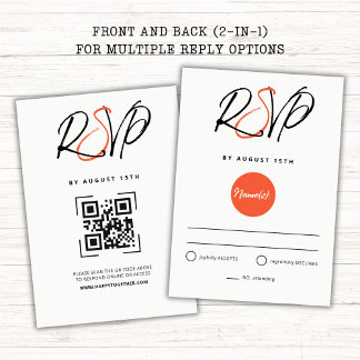 Red Sun und Old Sakura Wedding RSVP Karte