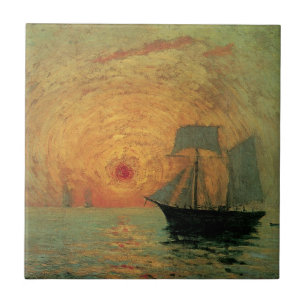 Red Sun von Maxime Maufra, Vintager Impressionismu Fliese