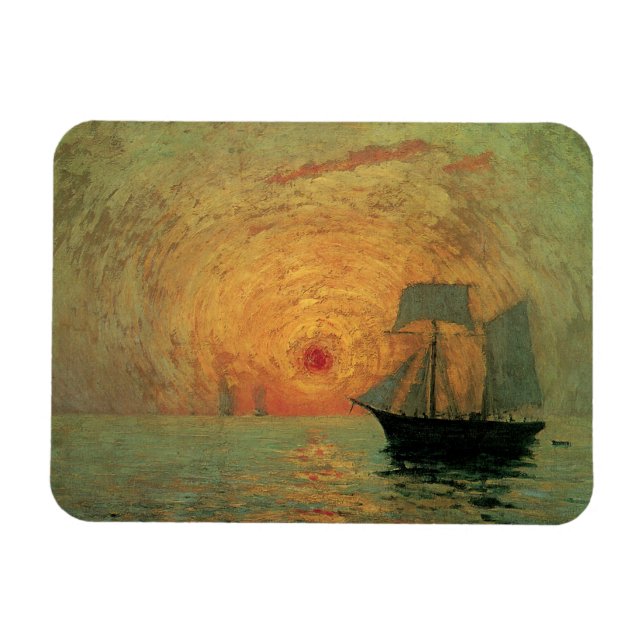 Red Sun von Maxime Maufra, Vintager Impressionismu Magnet (Horizontal)