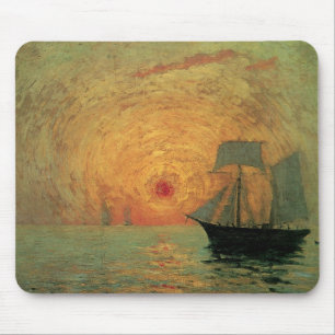Red Sun von Maxime Maufra, Vintager Impressionismu Mousepad