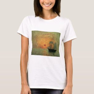 Red Sun von Maxime Maufra, Vintager Impressionismu T-Shirt
