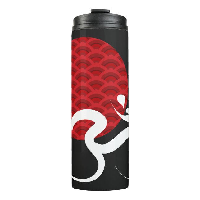 Red Sun Yoga Spiritual Indian Meditat Om Ohm Logo Thermosbecher (Vorderseite)