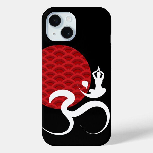 Red Sun Yoga Spiritual Indian Meditat Om Om Logo Case-Mate iPhone Hülle (Rückseite)