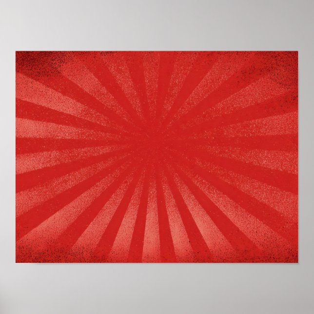 Red Sunburst Background – Vintage Retro Texture Poster (Vorne)