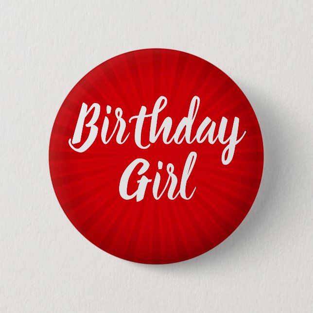 Red Sunburst Birthday Button (Vorderseite)