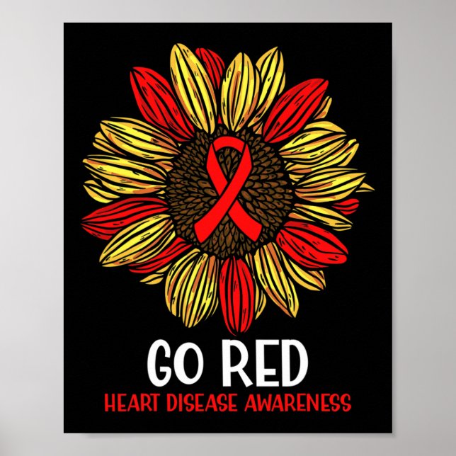 Red Sunflower Ribbon Poster (Vorne)
