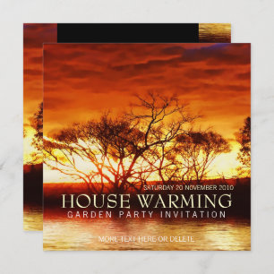 Red Sunset House Garden Party Einladung