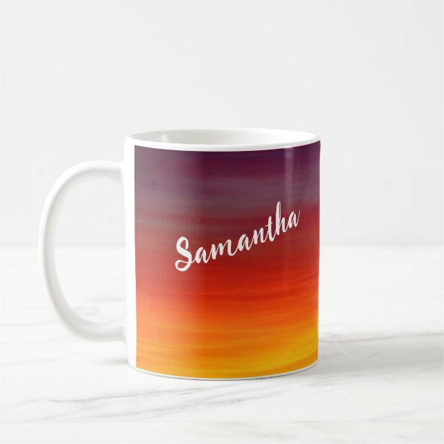 Red Sunset Individuelle Name Kaffee Tasse (Links)