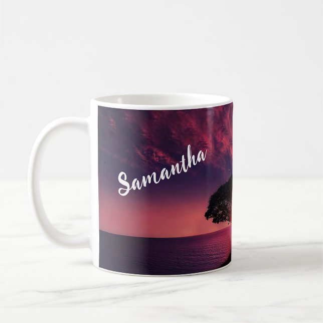 Red Sunset Name Kaffeetasse (Links)