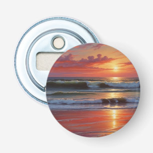 Red Sunset Ocean Seascape Malerei Artwork Flaschenöffner