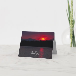 Red Sunset Olympic Mountains Jeder Anlass Leere Dankeskarte