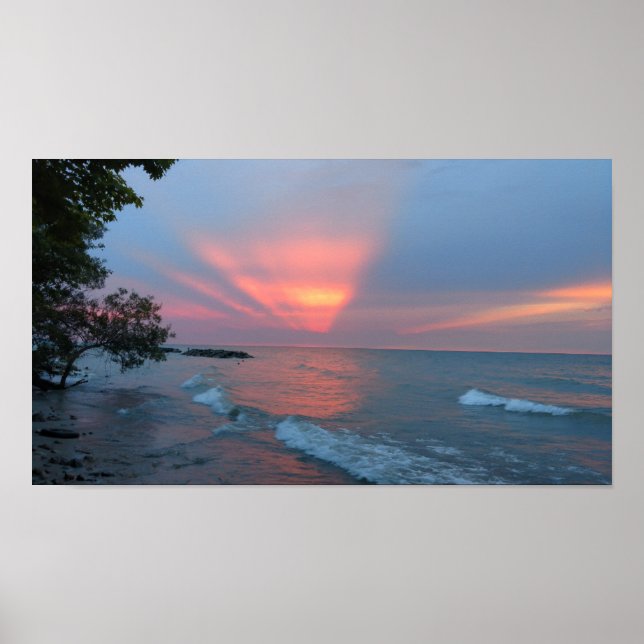 Red Sunset Print Poster (Vorne)