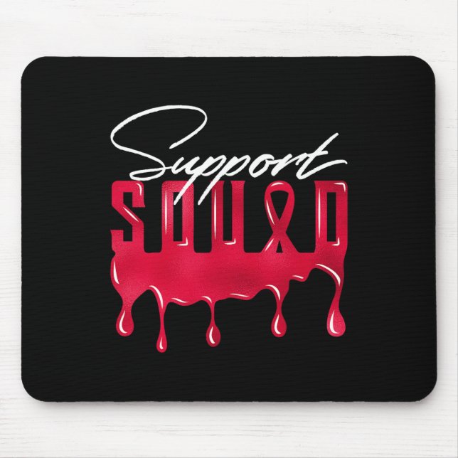 Red Support Squad Matching-T-Shirts Mousepad (Vorne)
