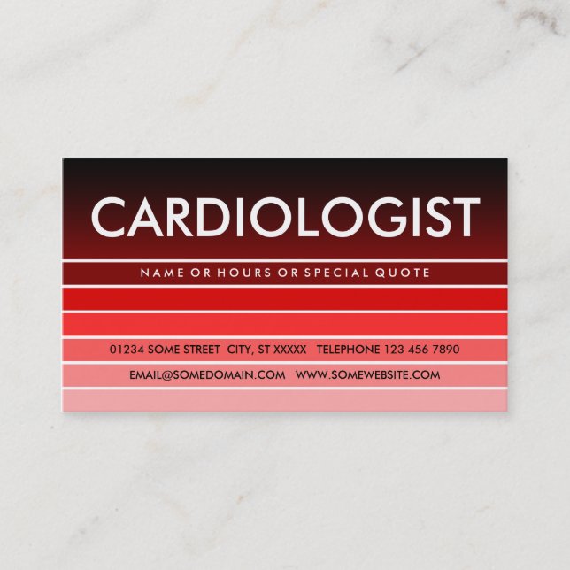 Red Swatch CARDIOLOGIST Visitenkarte (Vorderseite)