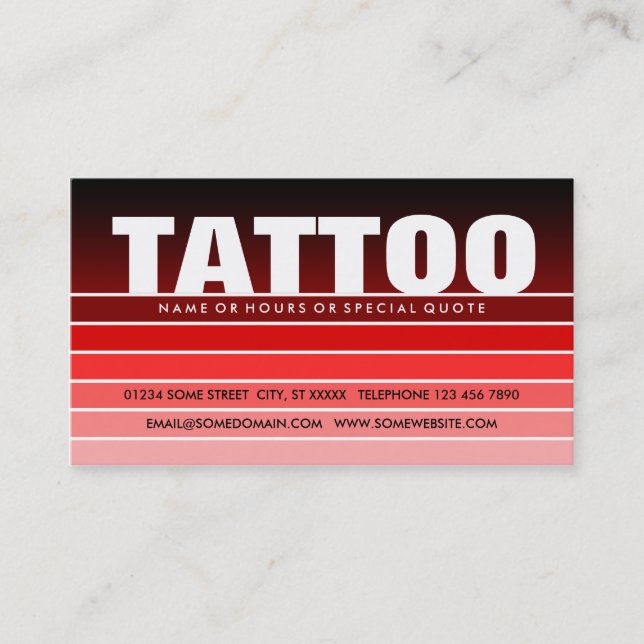 Red Swatch TATTOO Visitenkarte (Vorderseite)