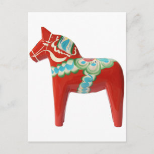 Red Swedish Dala Horse Postkarte